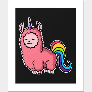 Llamacorn Cute Gift Rainbow Unicorn Llama product Posters and Art